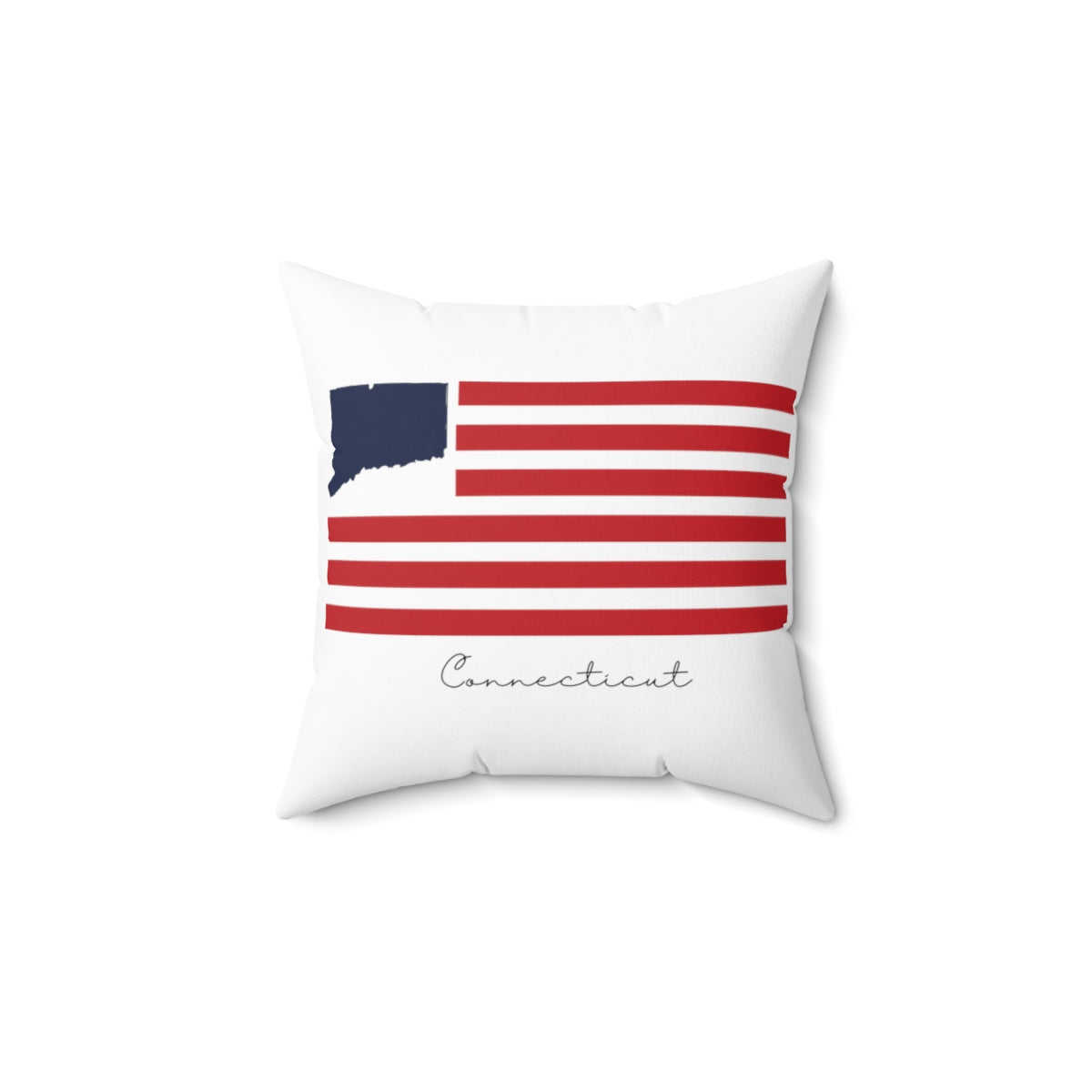 Connecticut Flag Spun Polyester Square Pillow