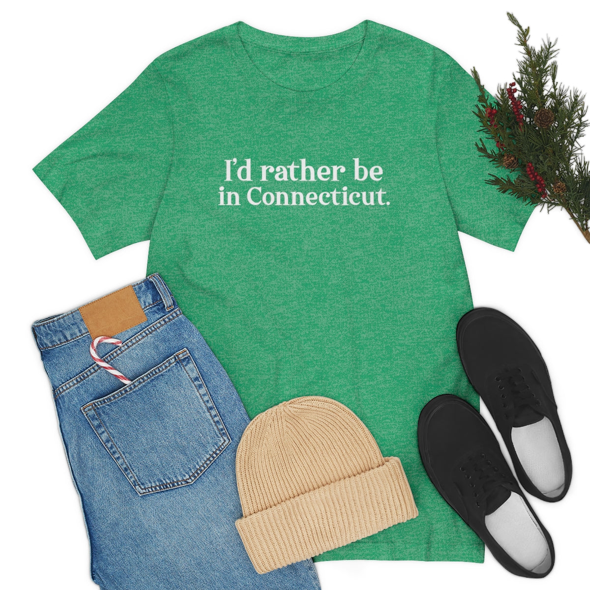 I'd rather be in Connecticut. Unisex Jersey Short Sleeve Tee