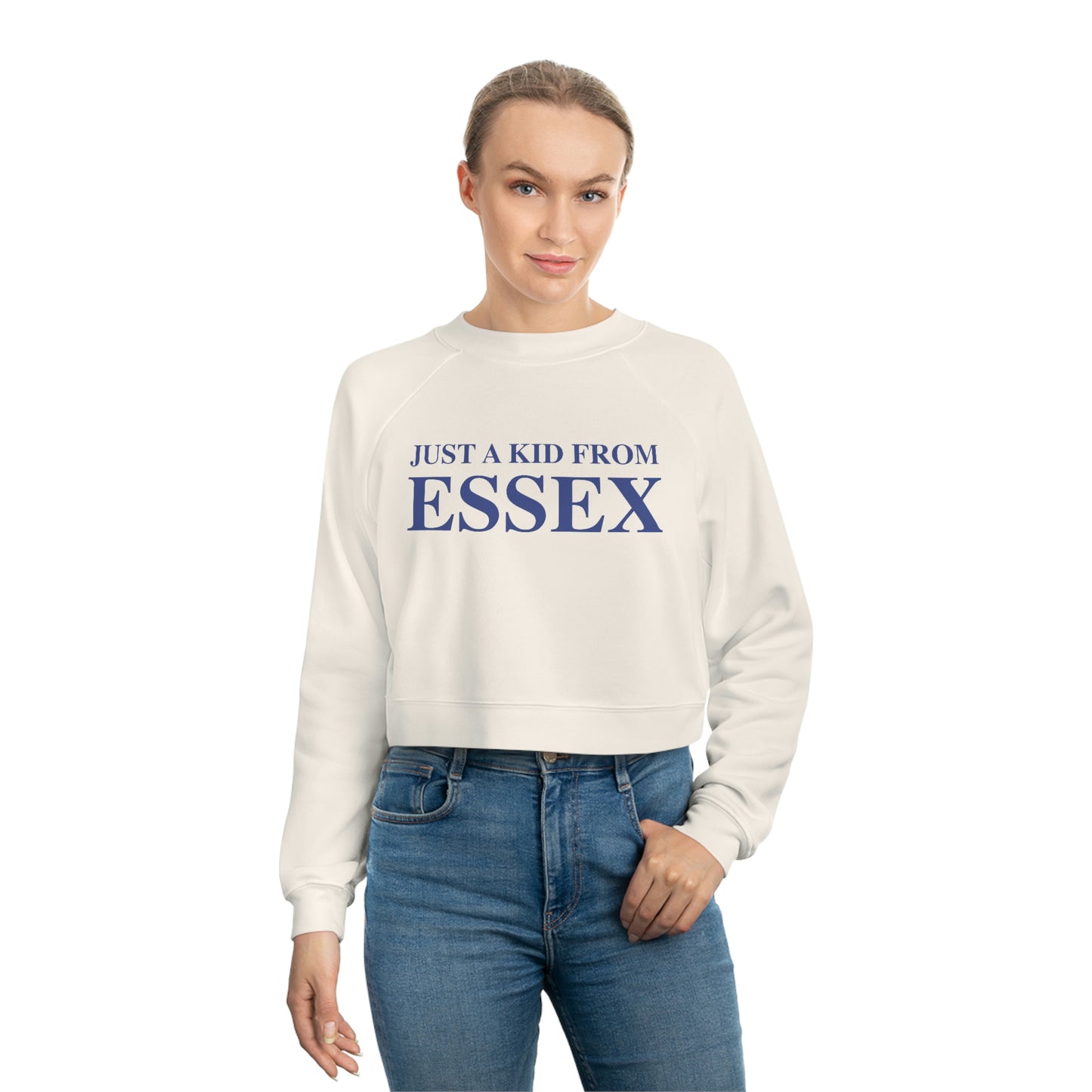 Just a kid from Essex Women's Cropped Fleece Pullover