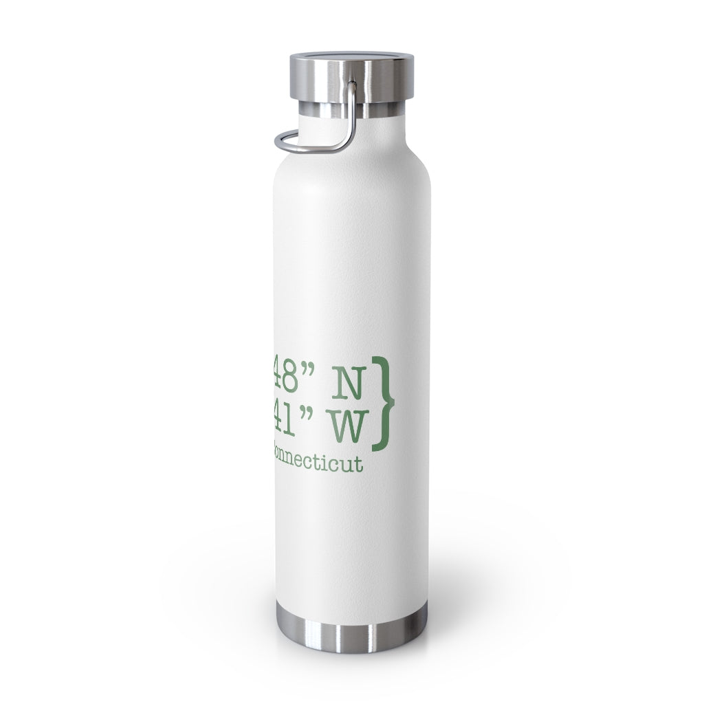 New Canaan Coordinates 22oz Vacuum Insulated Bottle  Does New Canaan, Connecticut always have a special place in your heart. The Coordinates collection marks the spot for the special place you have ties to.   Proceeds helps grow Finding New Canaan and Finding Connecticut's brand grow. 