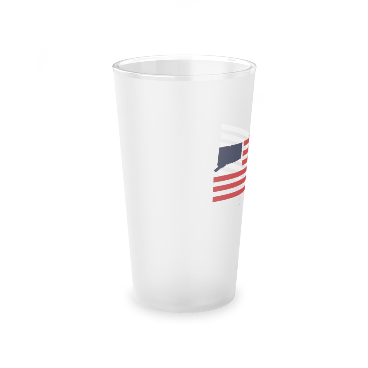 Connecticut Flag Frosted Pint Glass, 16oz