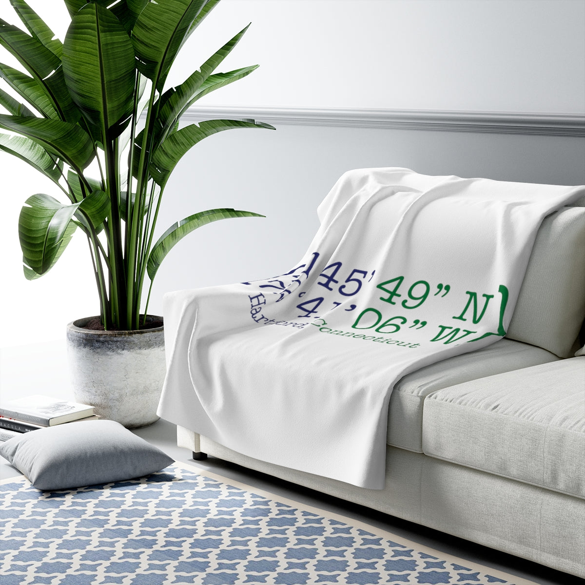 Hartford Coordinates Sherpa Fleece Blanket  Proceeds help grow Finding Connecticut's website and brand.   Click here to return to our home page.