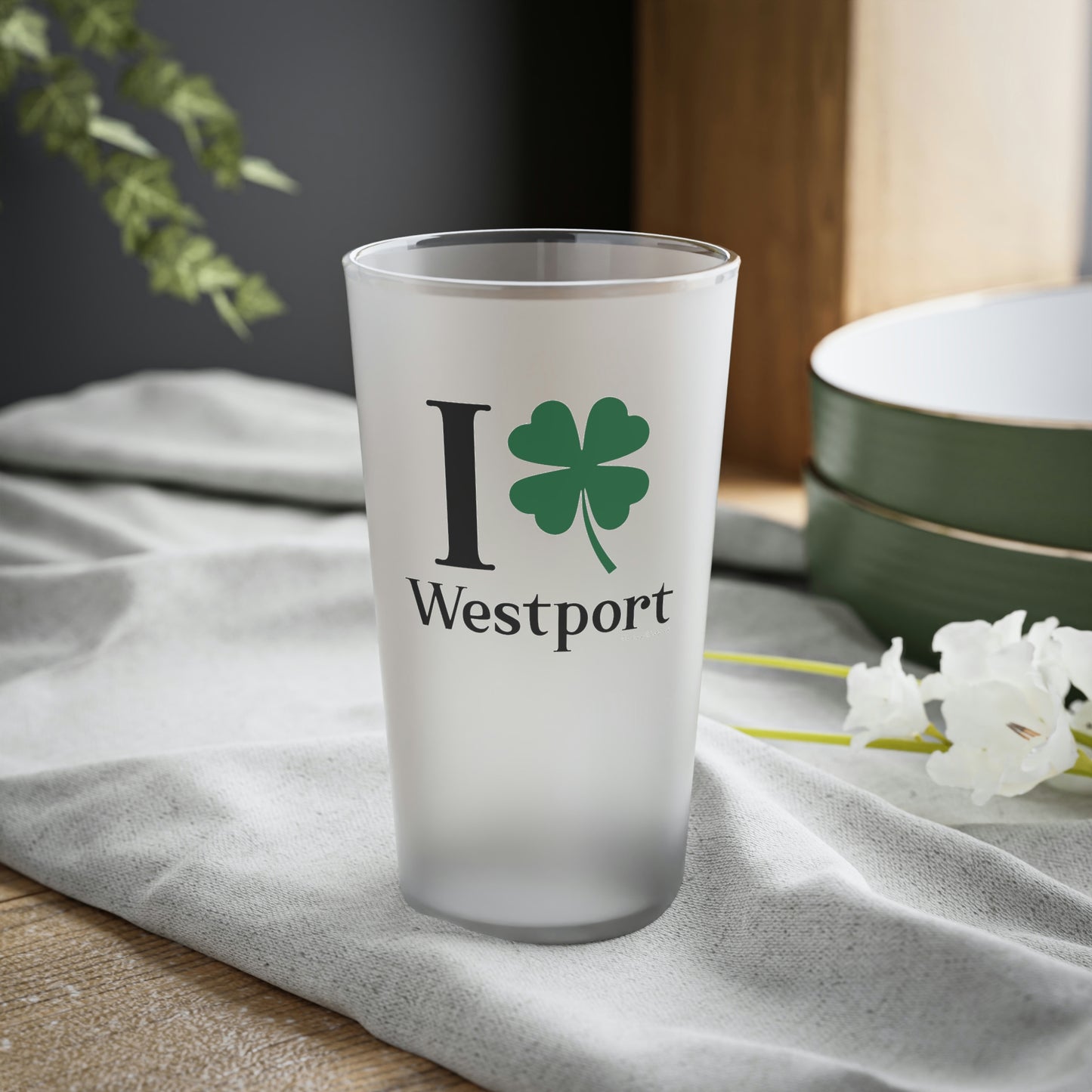 I Clover Westport Frosted Pint Glass, 16oz