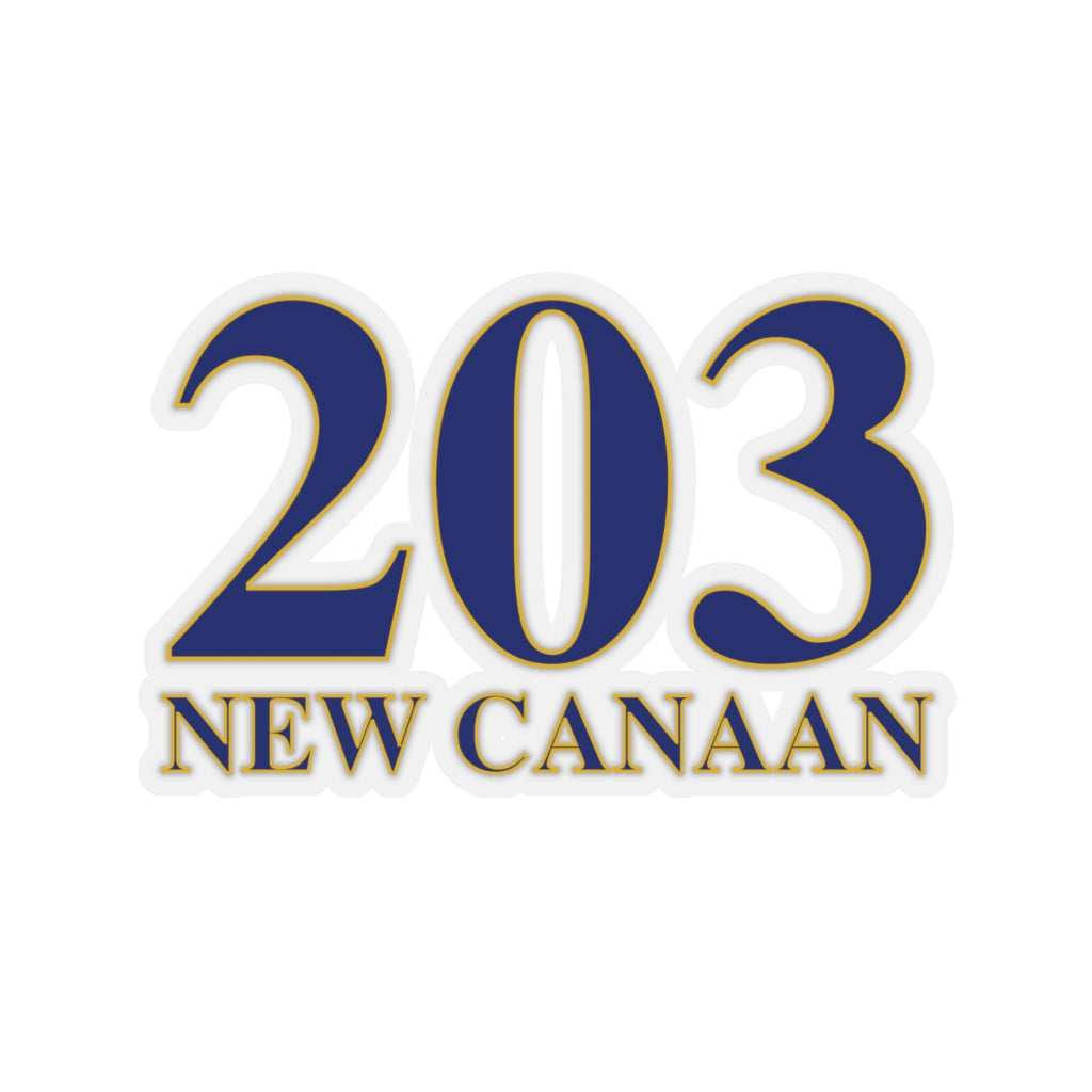 203 New Canaan Kiss-Cut Stickers  The 203 New Canaan Collection. Show off New Canaan and Connecticut at the same time. Colors were inspired by the Connecticut state flag.   Proceeds help build Finding New Canaan and Finding Connecticut's brand. 