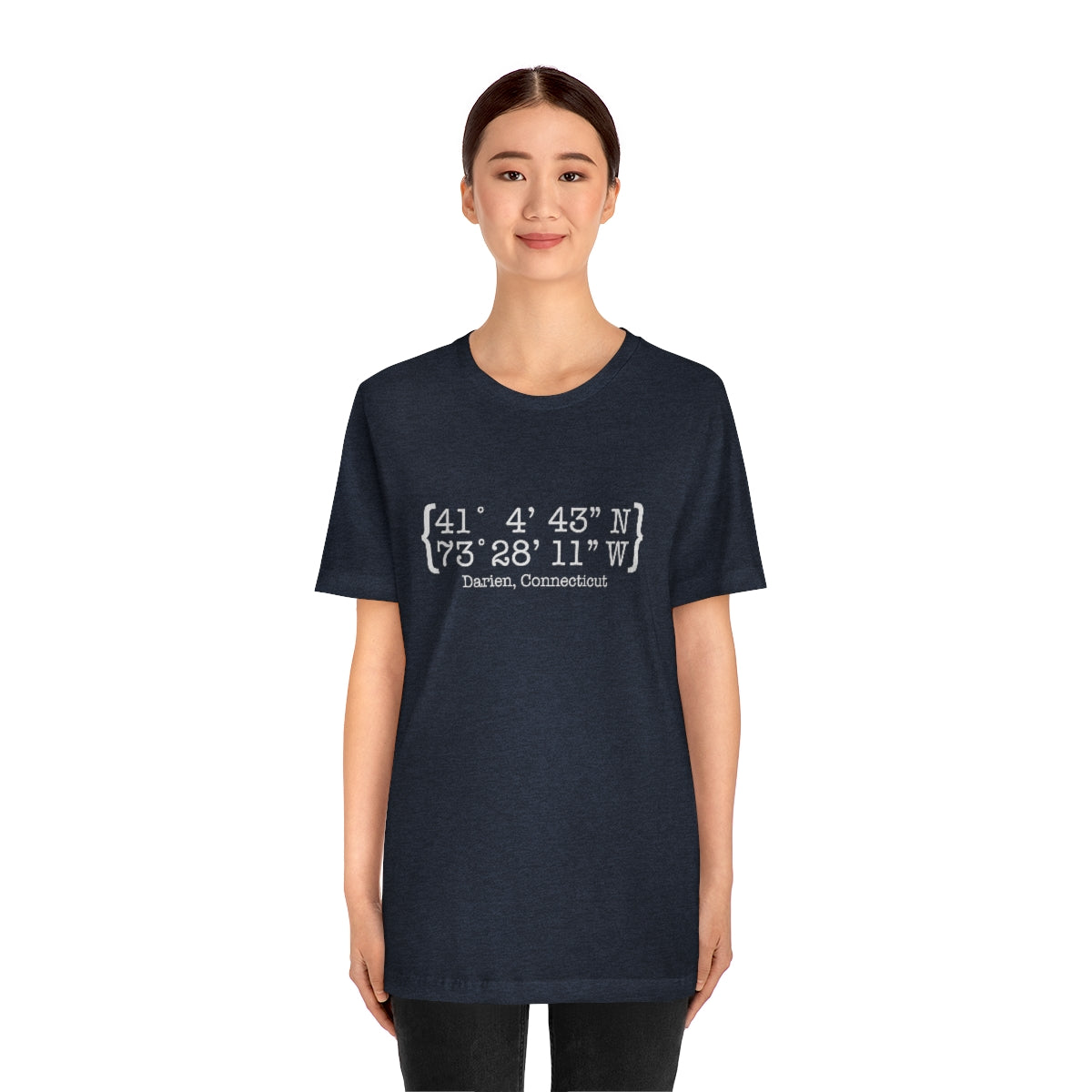 Darien Coordinates Unisex Jersey Short Sleeve Tee