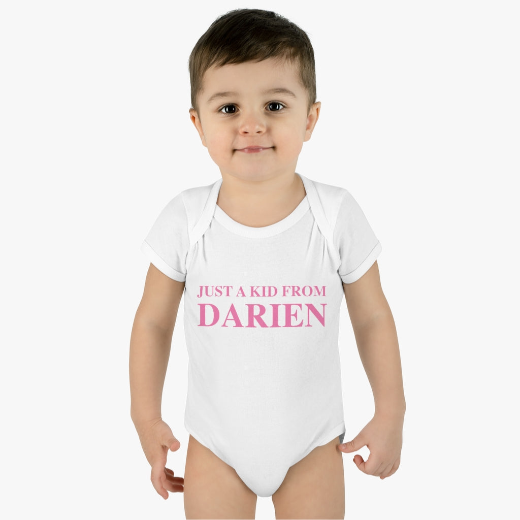 Just a kid from Darien Infant Baby Rib Bodysuit