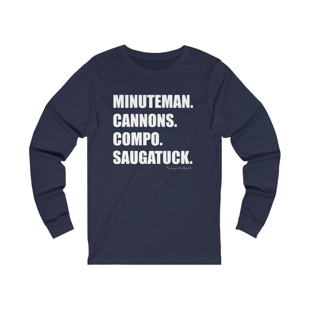 Minuteman. Cannons. Compo. Saugatuck. Unisex Jersey Long Sleeve Tee