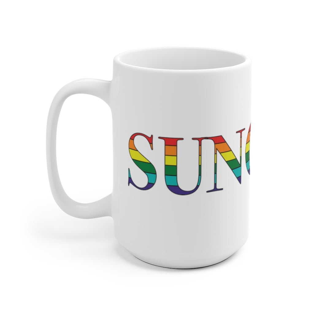 Suncook Rainbow White Ceramic Mug