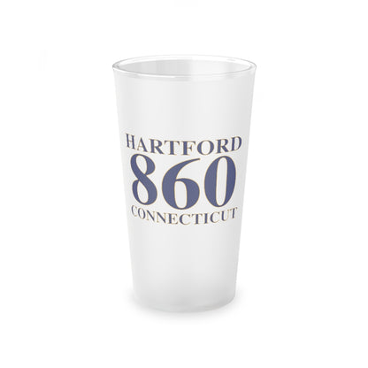 Hartford 860 Connecticut Frosted Pint Glass, 16oz 860 Hartford Collection. Inspired by the Connecticut flag and the 860! Show off for your pride for Connecticut and Hartford!   Proceeds of this collection go to help build Finding Connecticut’s website and brand. • Free USA shipping   Click here to go to our home page