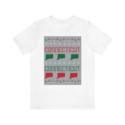 Connecticut ugly christmas sweater holiday tee shirt 