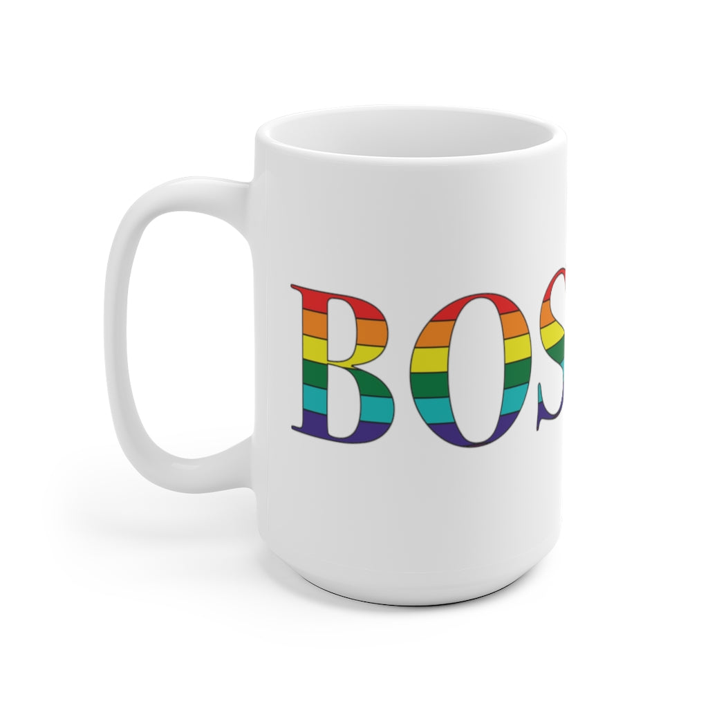 Boston Rainbow White Ceramic Mug