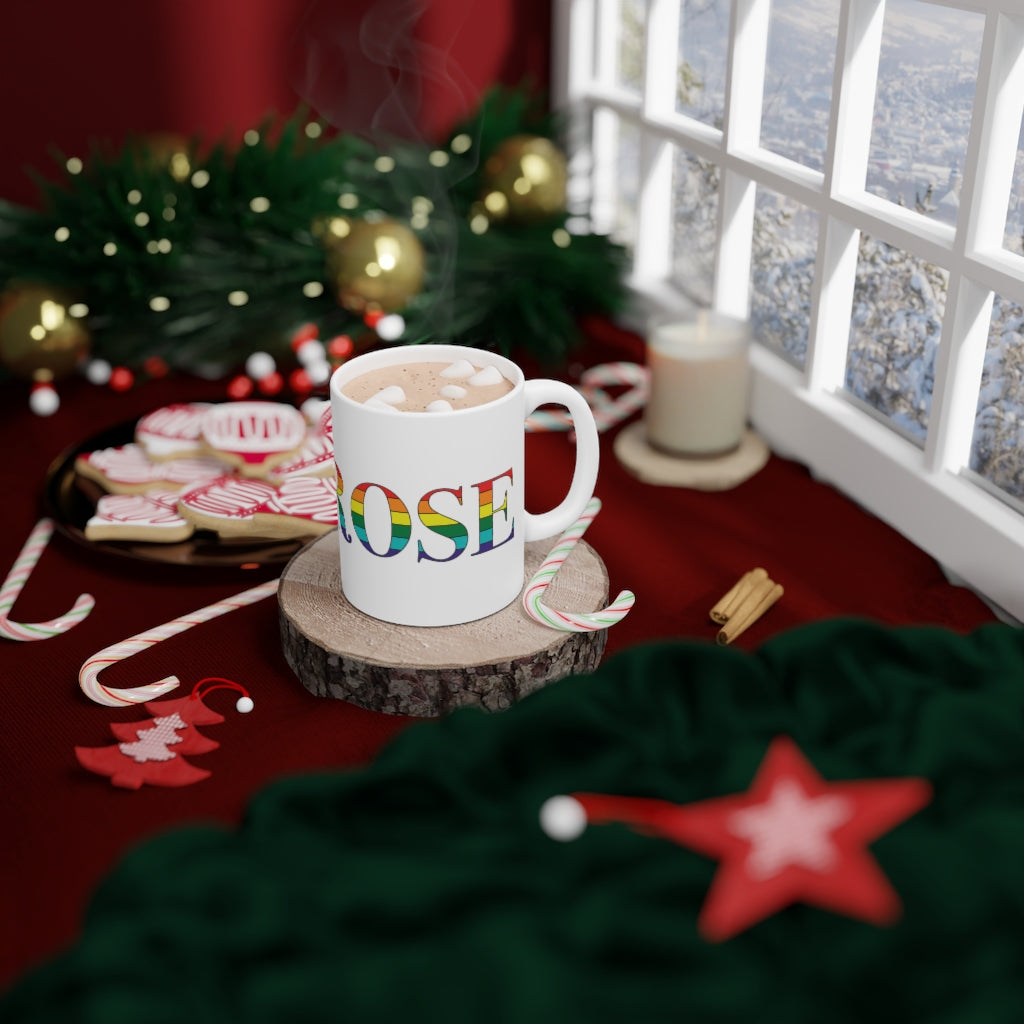 Melrose Rainbow White Ceramic Mug