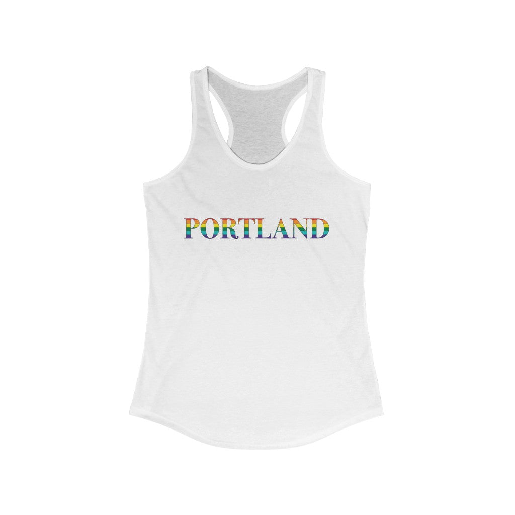 Portland Rainbow  Women's Ideal Racerback Tank