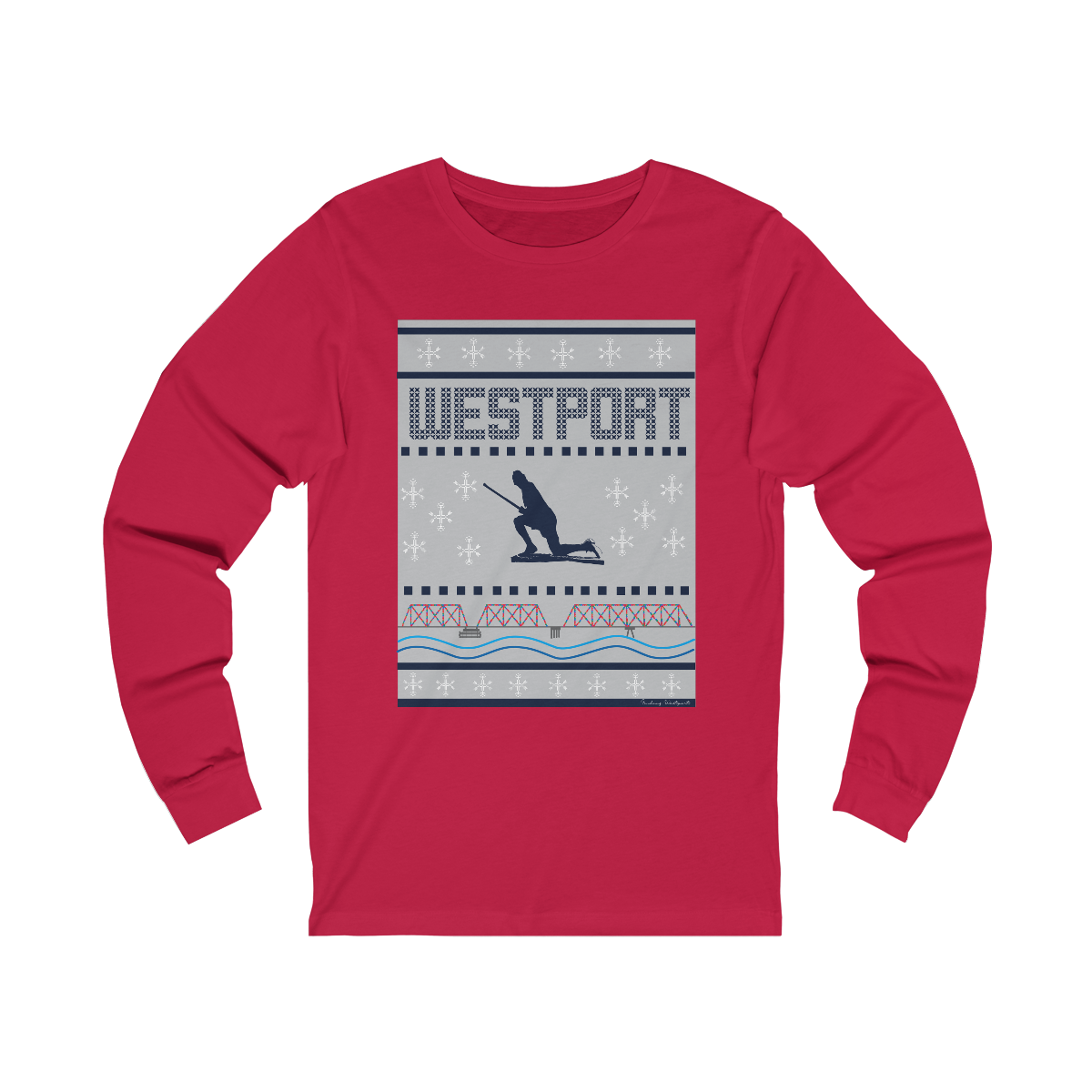 Westport Ugly Holiday Blue / White  Unisex Jersey Long Sleeve Tee