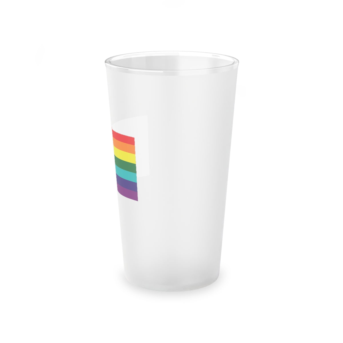 Minuteman Pride Flag Frosted Pint Glass, 16oz