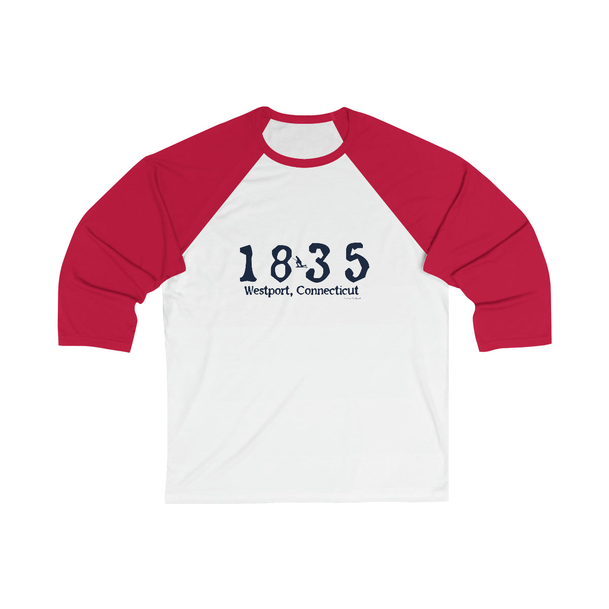 1835 Small Minuteman Unisex 3\4 Sleeve Baseball Tee