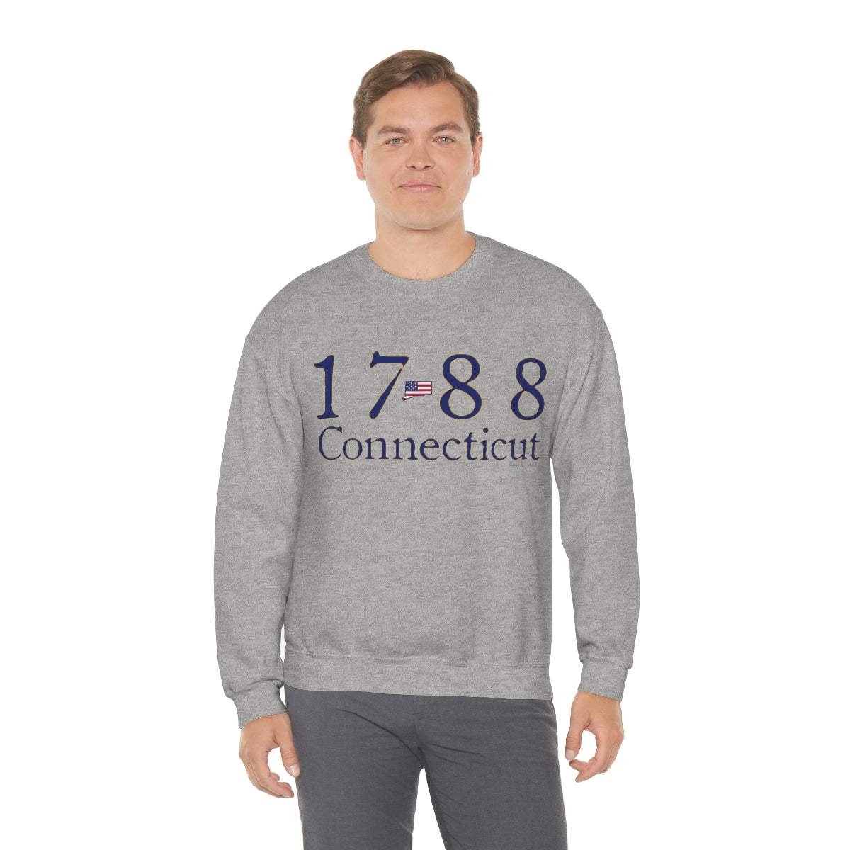 1788 Connecticut American Flag Unisex Heavy Blend™ Crewneck Sweatshirt