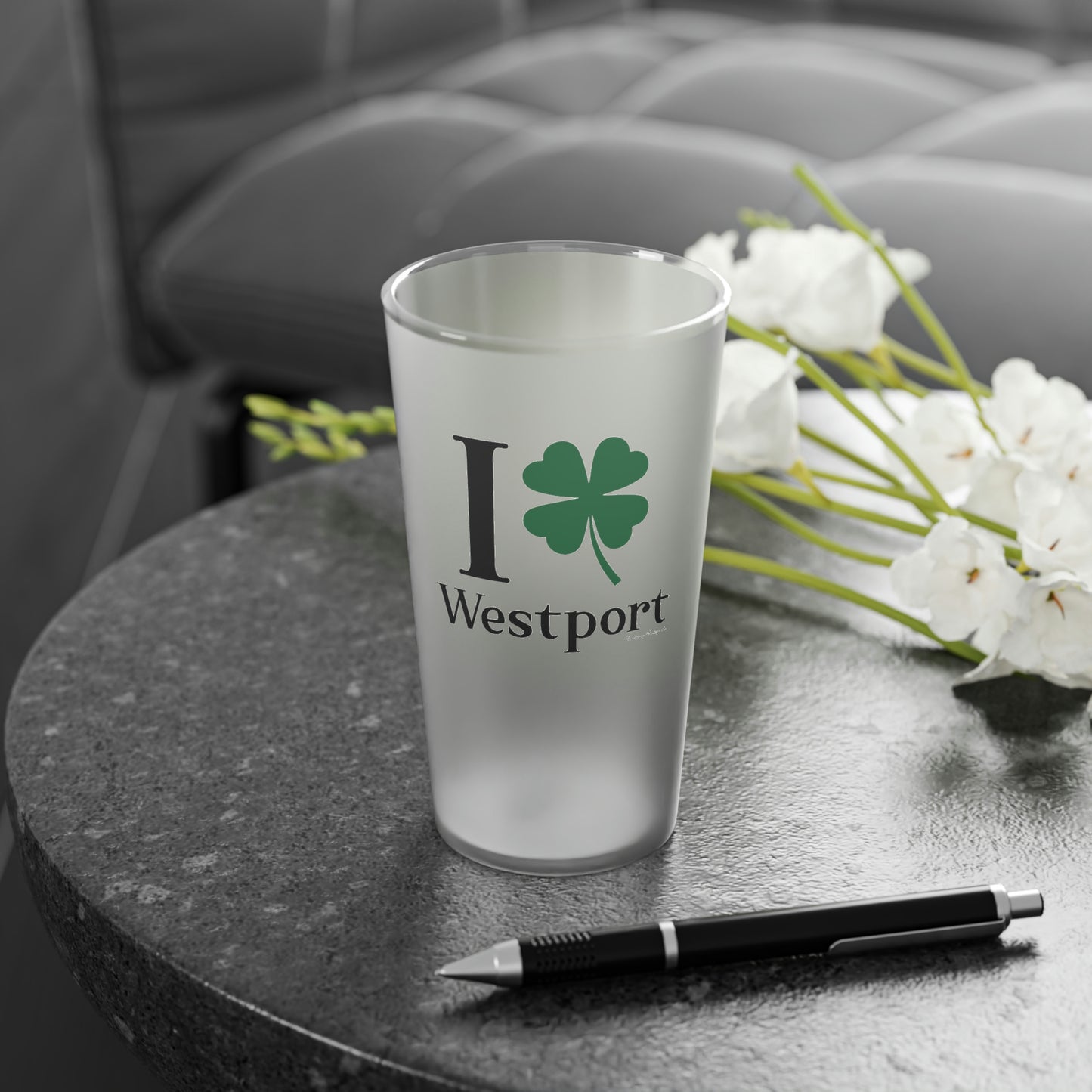 I Clover Westport Frosted Pint Glass, 16oz