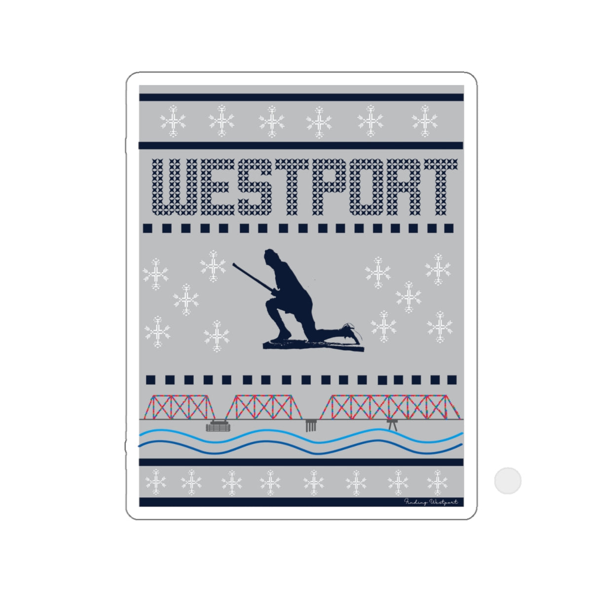 westport ct / connecticut ugly christmas sweater sticker