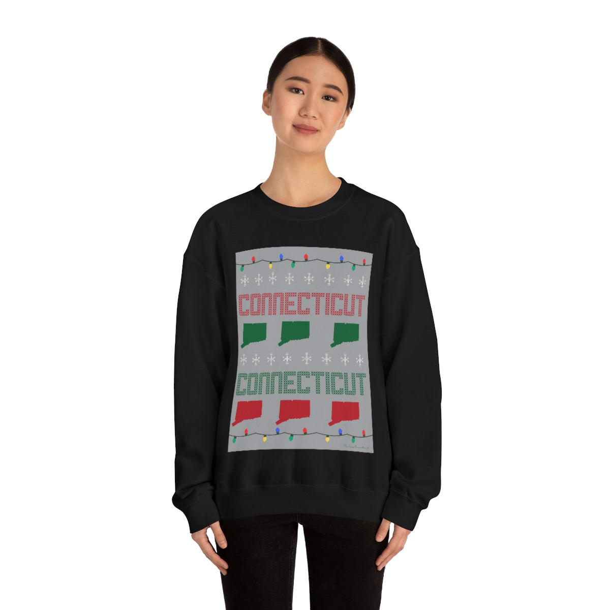 Connecticut Ugly Holiday Unisex Heavy Blend™ Crewneck Sweatshirt