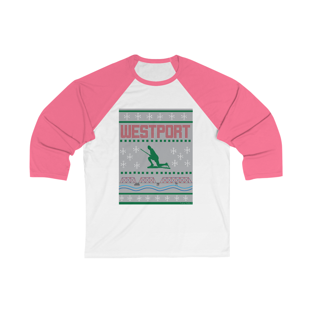 Westport Ugly Holiday Unisex 3\4 Sleeve Baseball Tee