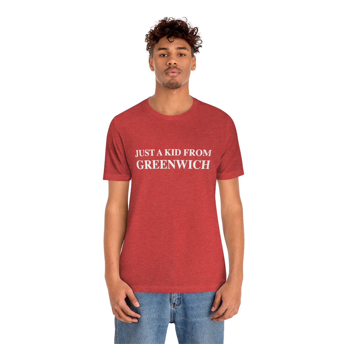 Just a kid from Greenwich Unisex Jersey Short Sleeve Tee