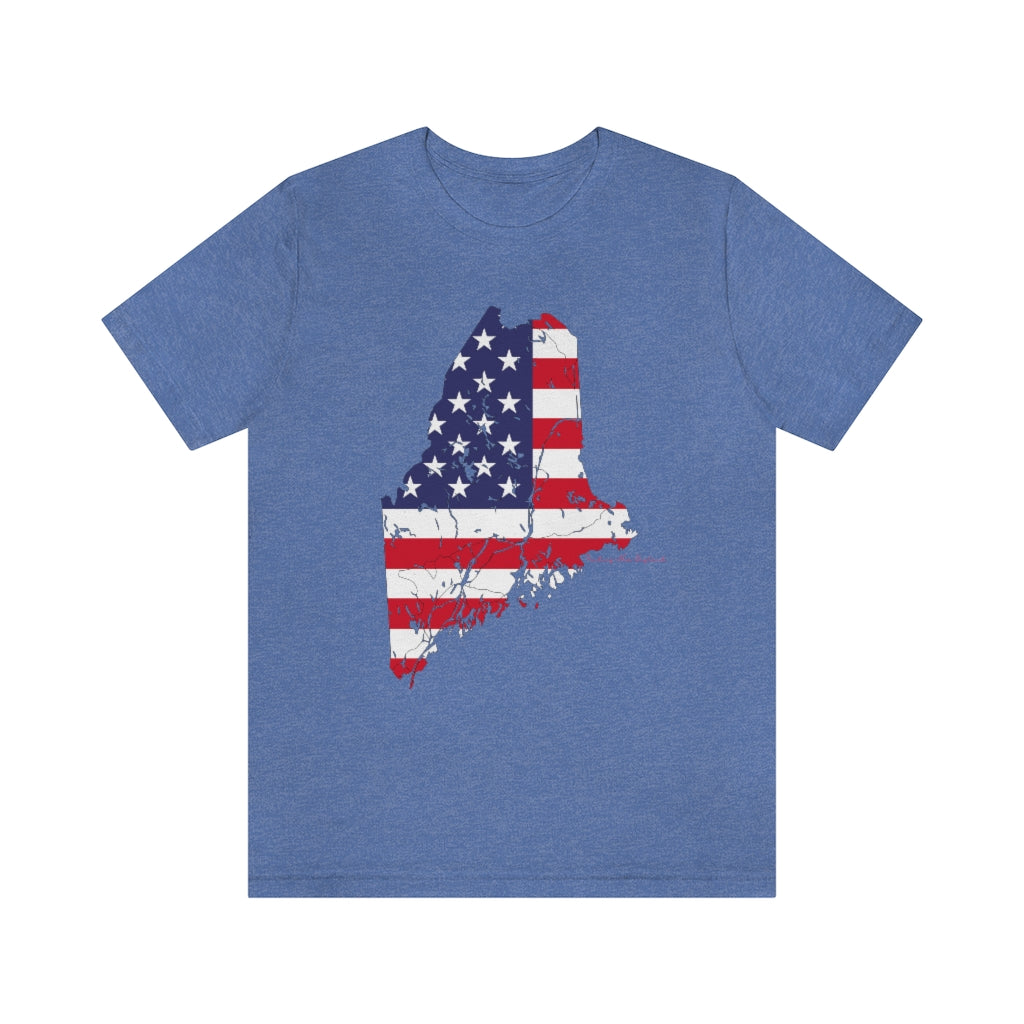 Maine American Flag collection has tee shirts, mugs, reusable bags, and other apparel and gifts. All proceeds goes to help build the Finding Maine brand and get our website up and going. Free shipping on all products. 