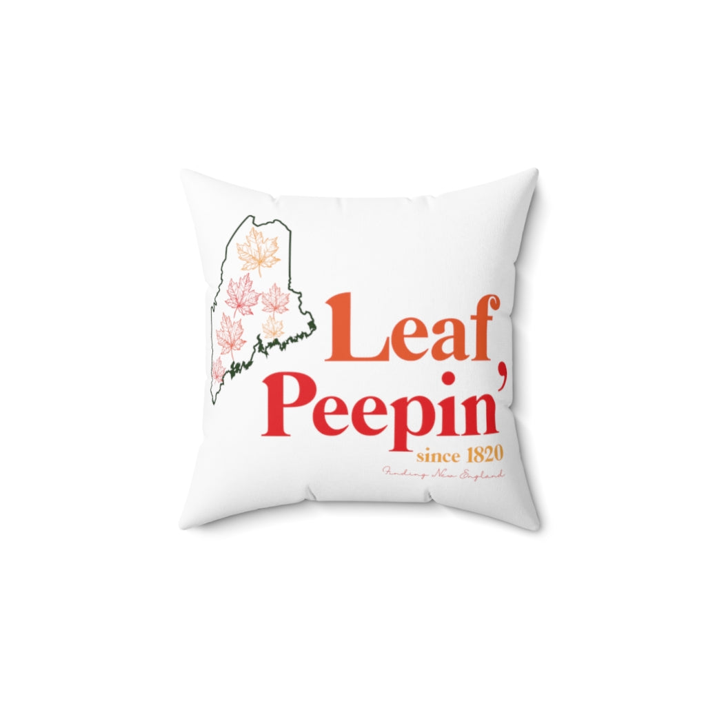 Leaf Peepin' Maine Spun Polyester Square Pillow