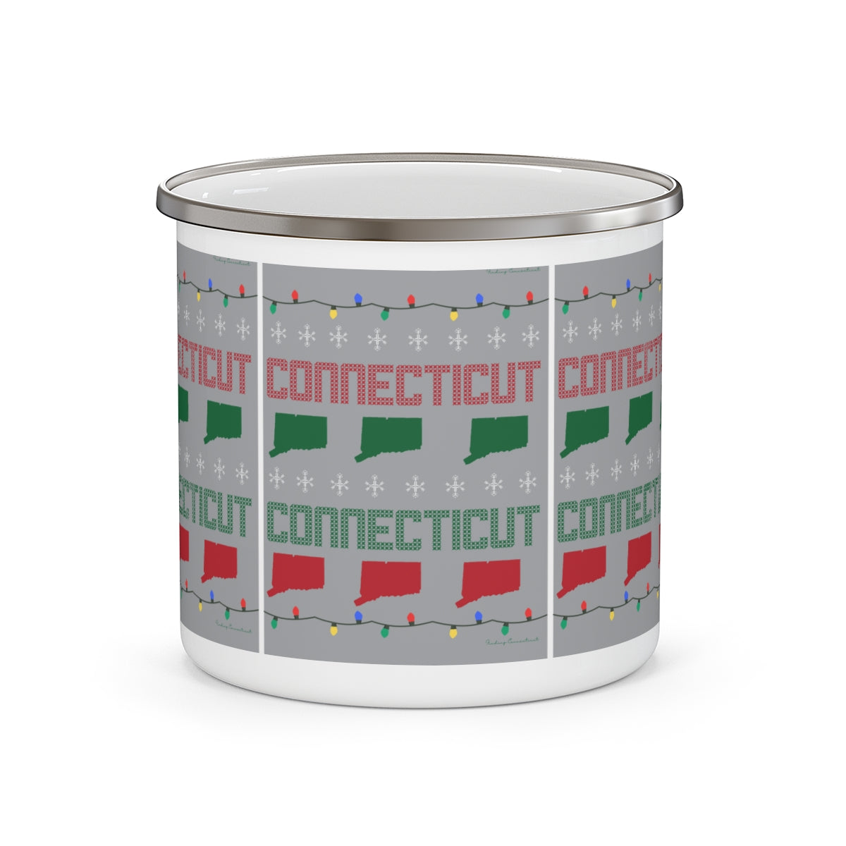 connecticut ugly holiday camping mug 