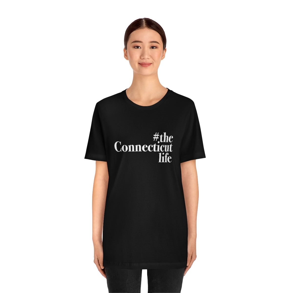 #theconnecticutlife Unisex Jersey Short Sleeve Tee - White Font