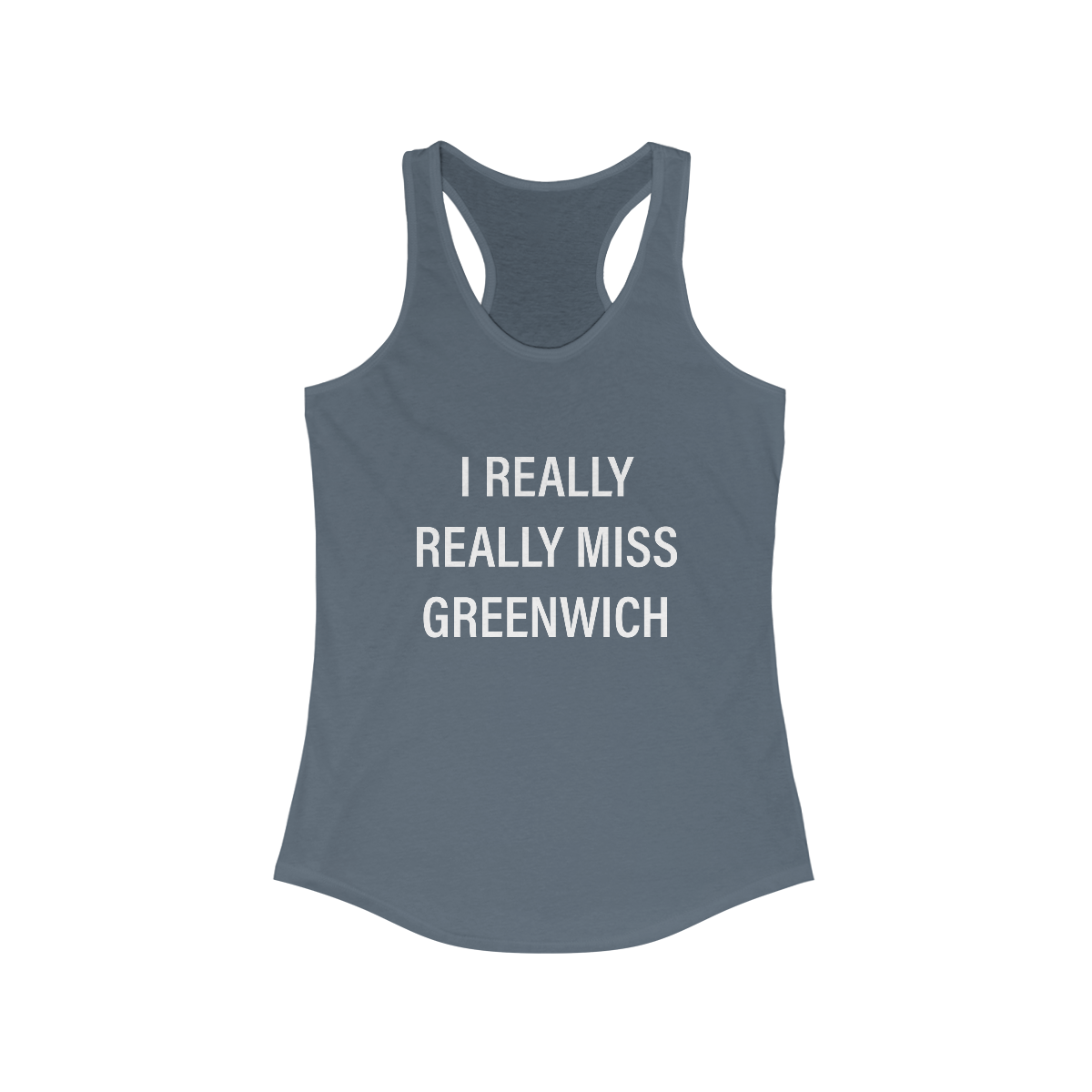 I Really Really Miss Greenwich Women's Ideal Racerback Tank