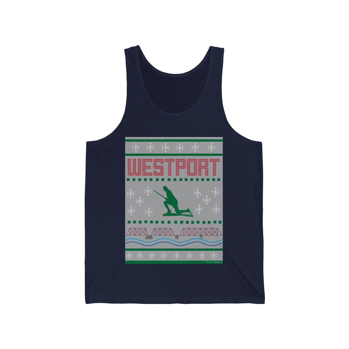 Westport Ugly Holiday Green / Red Unisex Jersey Tank