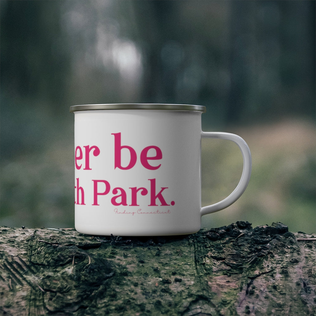 I’d rather be at Elizabeth Park camping mugs.  West Hartford Connecticut tee shirts, hoodies sweatshirts, mugs, and other apparel, home gifts, and souvenirs. Proceeds of this collection go to help Finding Connecticut’s brand. Free USA shipping. 