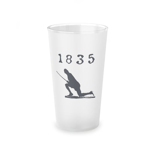 1835 Westport - Large Minuteman Frosted Pint Glass, 16oz