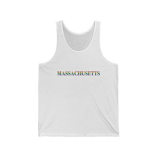 Massachusetts Rainbow Unisex Jersey Tank