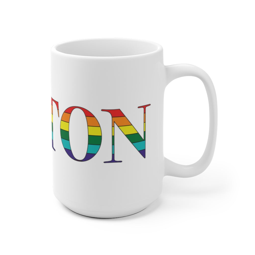 Boston Rainbow White Ceramic Mug