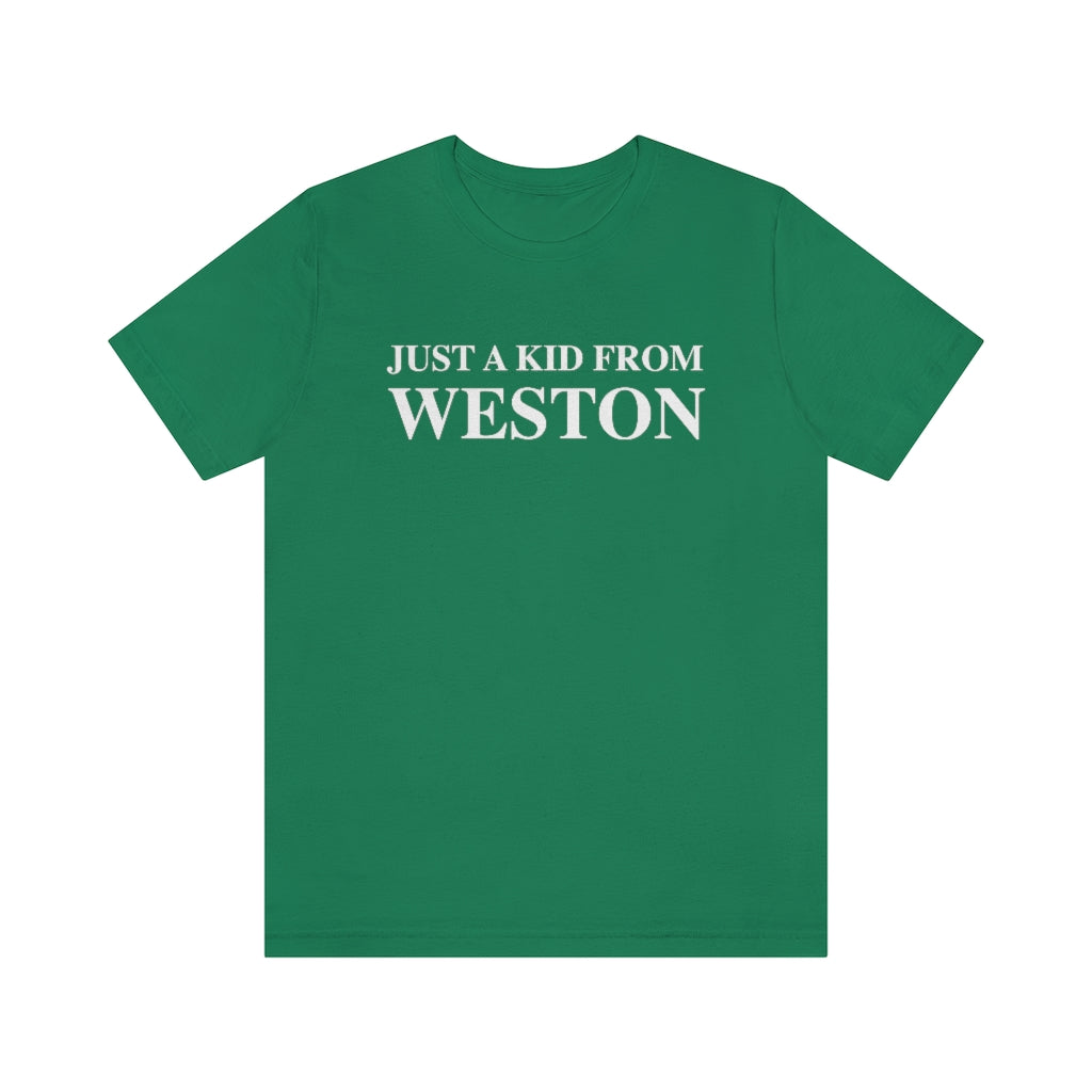 Just a kid from Weston, Weston, Connecticut tee shirts, hoodies sweatshirts, mugs and other apparel, home gifts and souvenirs. Proceeds of this collections goes to help Finding Connecticut’s brand. Free USA shipping 