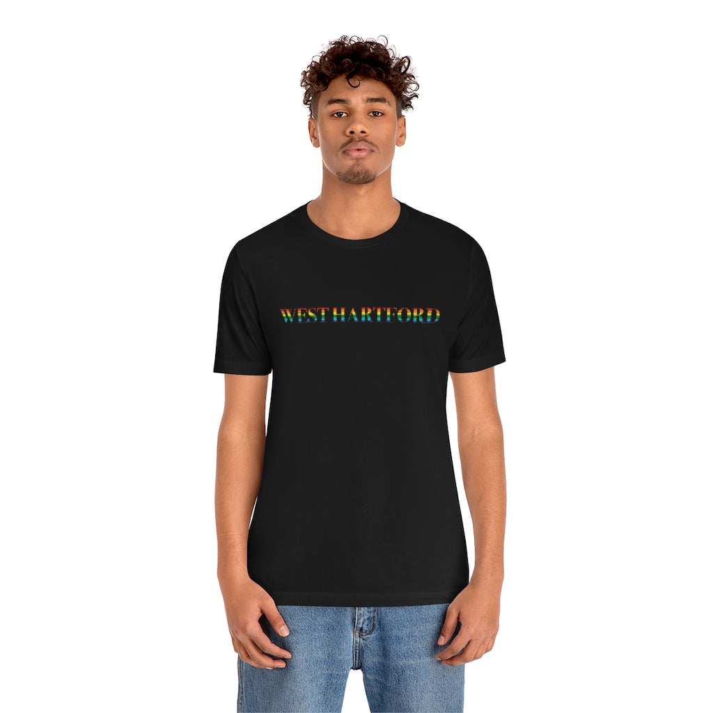 West Hartford Rainbow tee shirt.  West Hartford Connecticut tee shirts, hoodies sweatshirts, mugs, other apparel, home gifts, and souvenirs.  10% of the Proceeds of this collection will be donated to a Connecticut LGBTQ organization. Free USA shipping. 