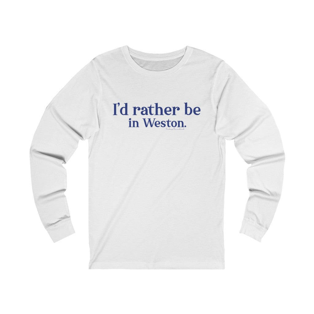 I’d rather be  in Weston.  Weston Connecticut tee shirts, hoodies sweatshirts, mugs and other apparel, home gifts and souvenirs. Proceeds of this collections goes to help Finding Connecticut’s brand. Free USA shipping 