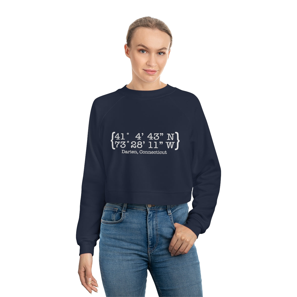 Darien Coordinates Women's Cropped Fleece Pullover