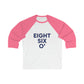 Eight Six O' Unisex 3\4 Sleeve Baseball Tee