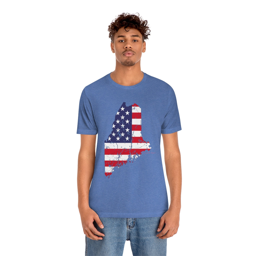 Maine American Flag collection has tee shirts, mugs, reusable bags, and other apparel and gifts. All proceeds goes to help build the Finding Maine brand and get our website up and going. Free shipping on all products. 