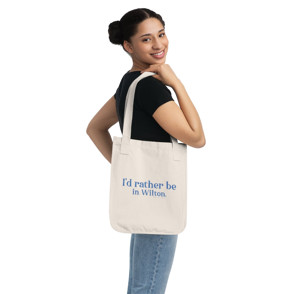 I'd rather be in Wilton Organic Canvas Tote Bag