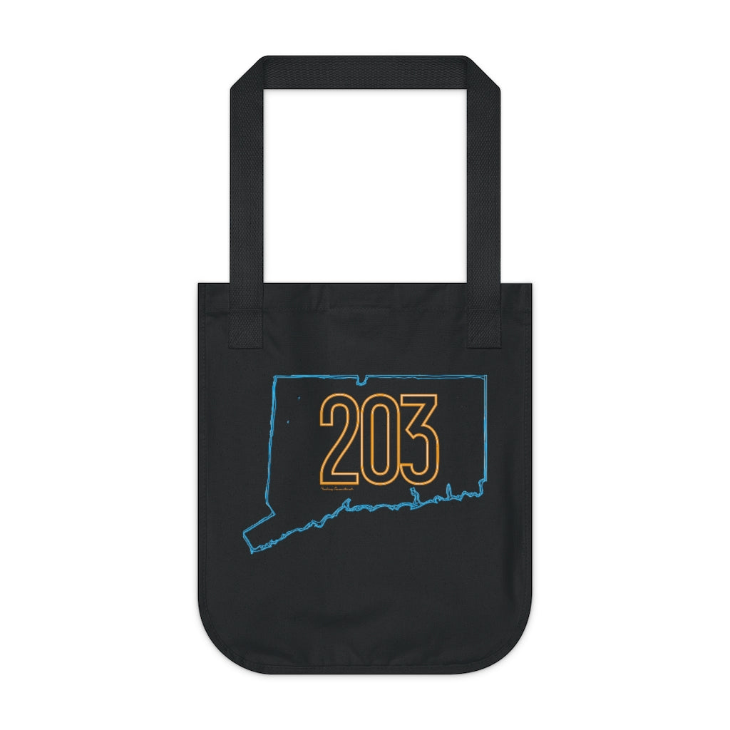 203 90's neon orange tote bag // connecticut gifts and merch // finding connecticut 