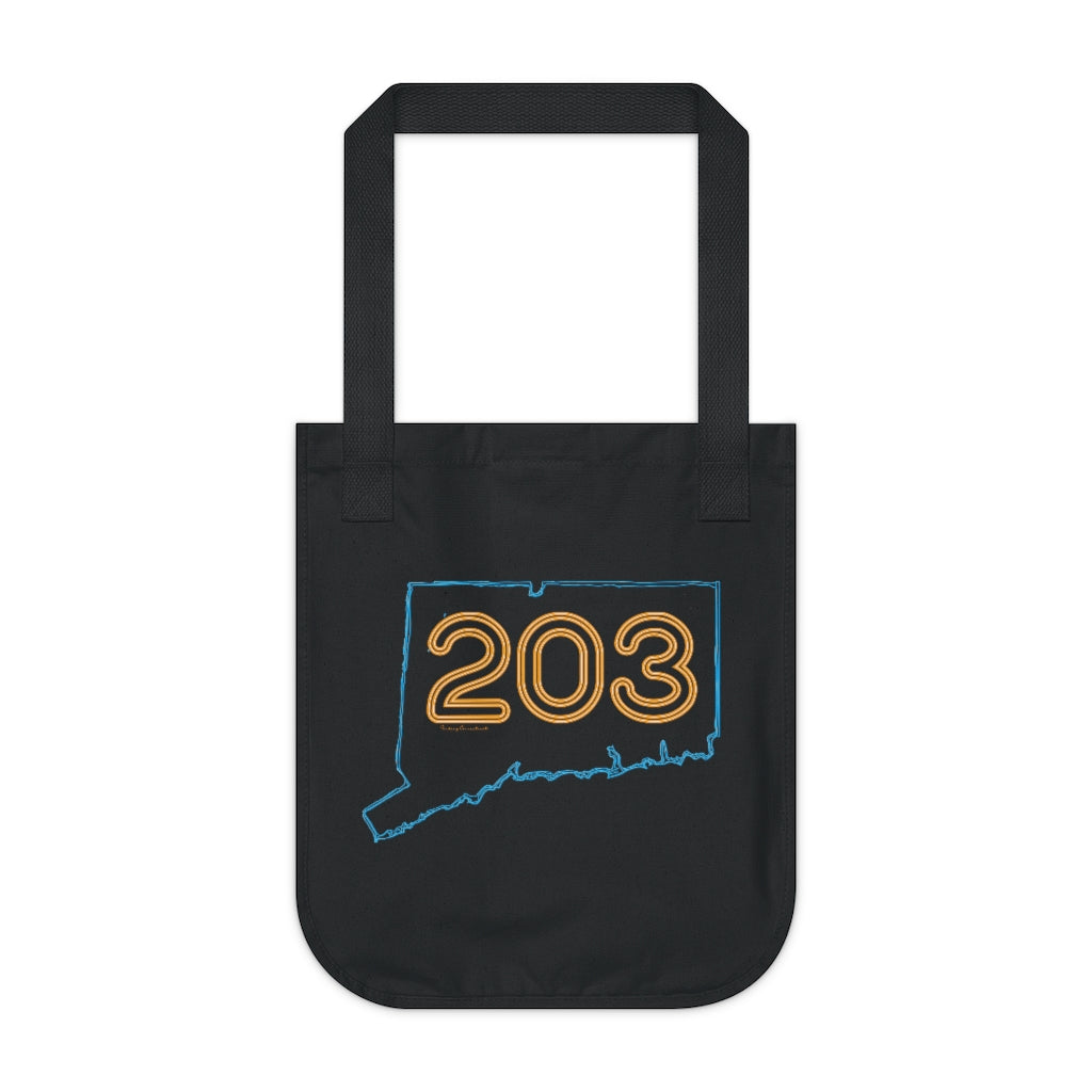 203 90's neon orange tote bag // connecticut gifts and merch // finding connecticut 