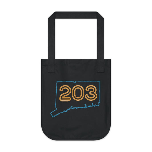 203 90's neon orange tote bag // connecticut gifts and merch // finding connecticut 