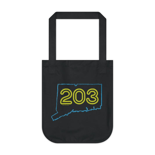 203 90's neon yellow tote bag // connecticut gifts and merch // finding connecticut 