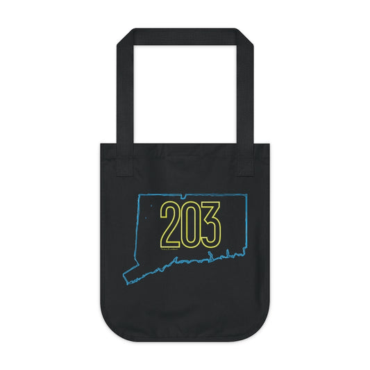 203 90's neon yellow tote bag // connecticut gifts and merch // finding connecticut 