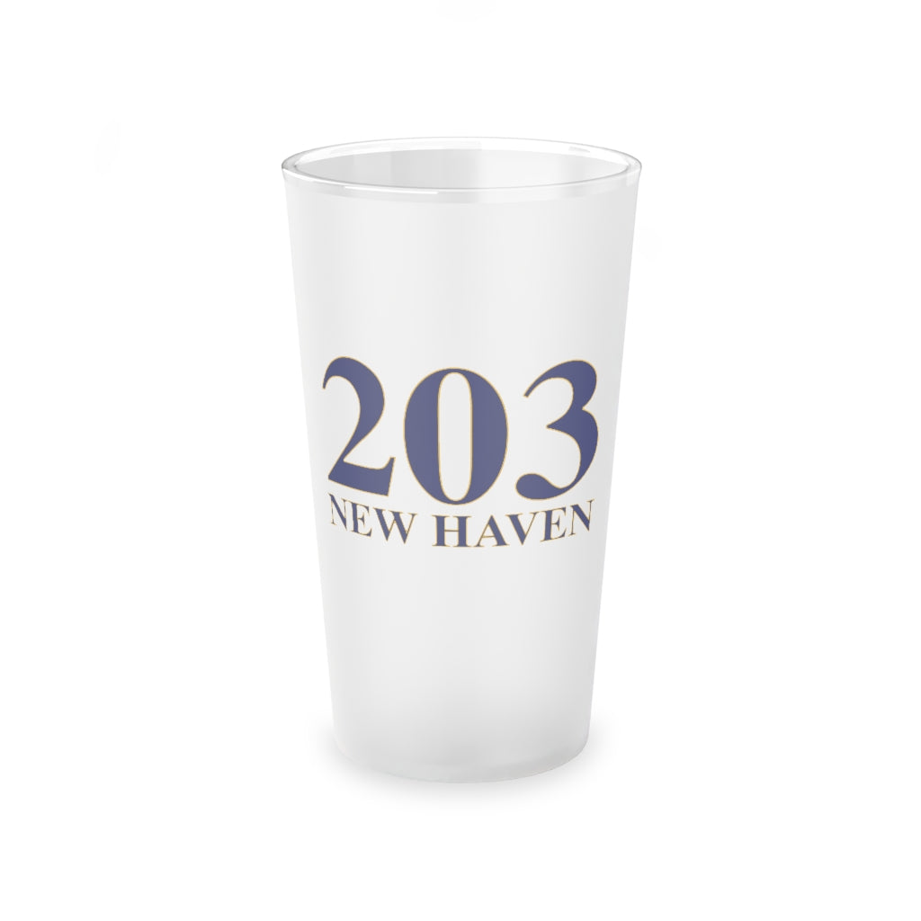 203 New Haven Frosted Pint Glass, 16oz 203 New Haven Collection. Inspired by the Connecticut flag and the 203! Show off for your pride for Connecticut and New Haven!   Proceeds of this collection go to help build Finding Connecticut’s website and brand. • Free USA shipping   Click here to go to our home page