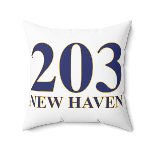 203 New Haven Spun Polyester Square Pillow  203 New Haven Collection. Inspired by the Connecticut flag and the 203! Show off for your pride for Connecticut and New Haven!   Proceeds of this collection go to help build Finding Connecticut’s website and brand. • Free USA shipping   Click here to go to our home page 